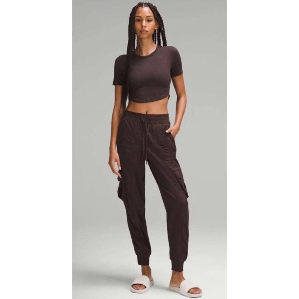 Lululemon Dance Studio Relaxed Fit Mid Rise Cargo Jogger Espresso Brown Womens L